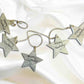 Christmas Star Ornament- String of 5- Silver/Green/Golden/Red-6