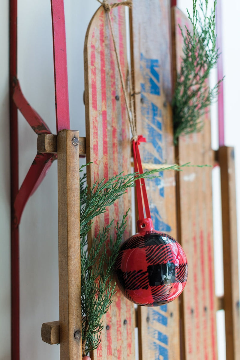 Check Ornament Set of 6 By Accent Decor | Ornaments | Modishstore - 1