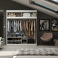 Manhattan Comfort Mulberry 81.3 Open Long Hanging Wardrobe Closet with Shoe Storage  in White | Armoires & Wardrobes | Modishstore