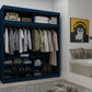 Manhattan Comfort Mulberry 81.3 Open Long Hanging Wardrobe Closet with Shoe Storage  in White | Armoires & Wardrobes | Modishstore-4