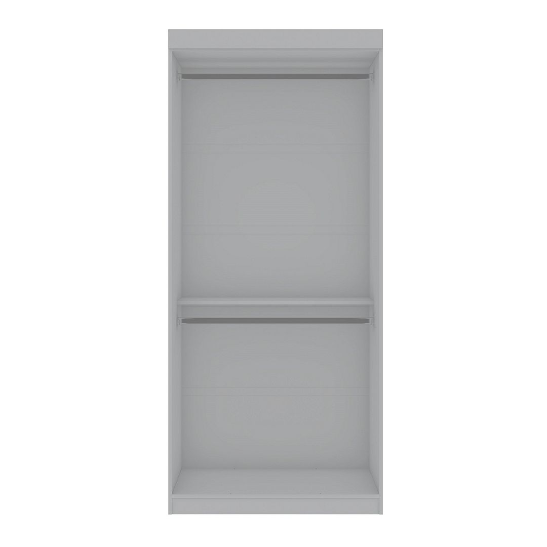 Manhattan Comfort Mulberry 35.9 Open Double Hanging Modern Wardrobe Closet with 2 Hanging Rods in White | Armoires & Wardrobes | Modishstore-2