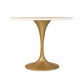 Fine Mod Imports Gold Filberglass Flower Table 36", White | Dining Tables | Modishstore
