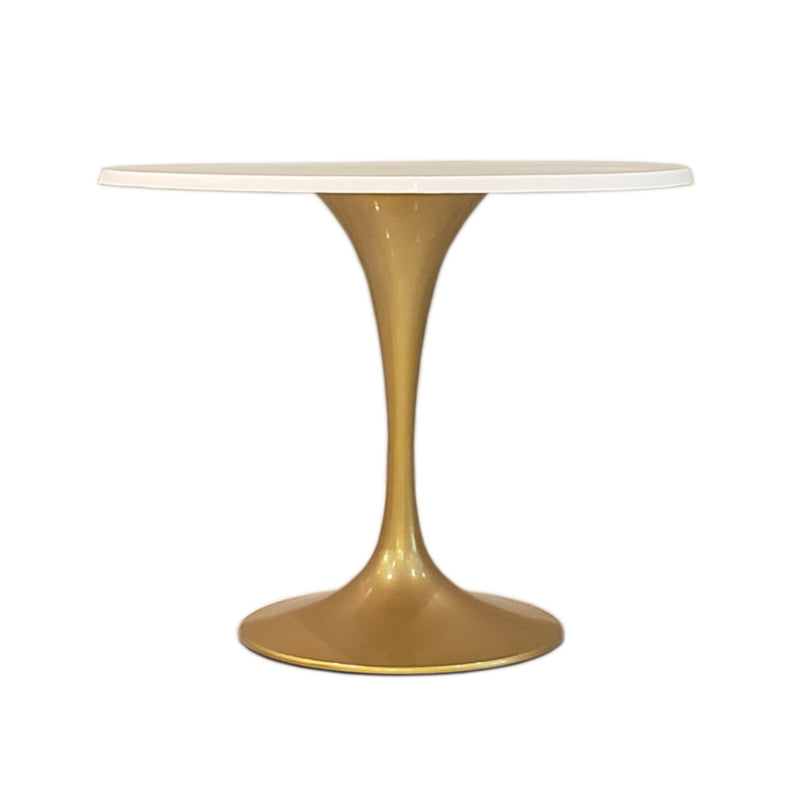 Fine Mod Imports Gold Filberglass Flower Table 36", White | Dining Tables | Modishstore