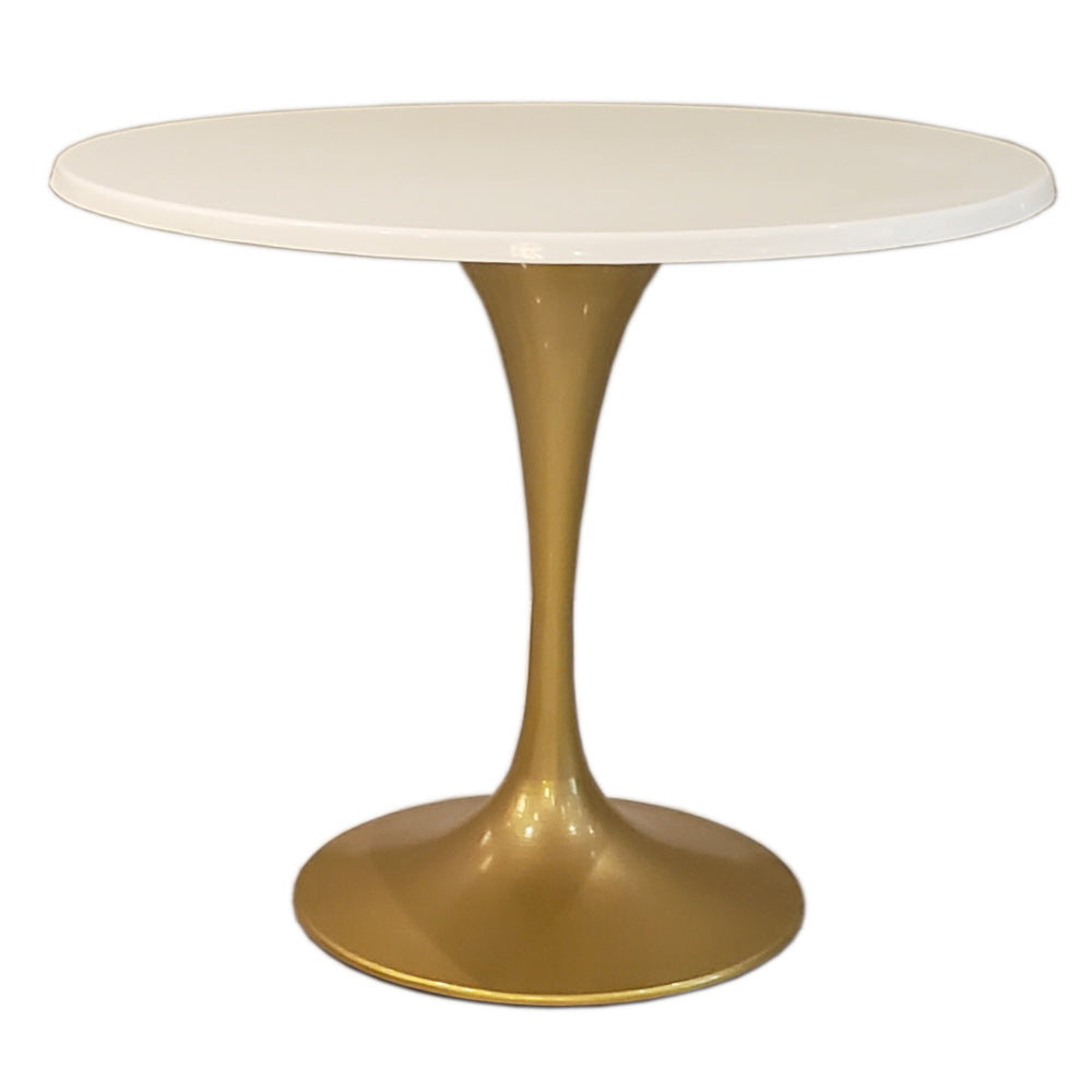 Fine Mod Imports Gold Filberglass Flower Table 36", White | Dining Tables | Modishstore - 2