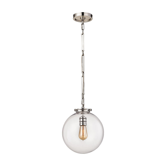 Gramercy 1-Light Mini Pendant in Polished Nickel with Clear Glass ELK Lighting | Pendant Lamps | Modishstore