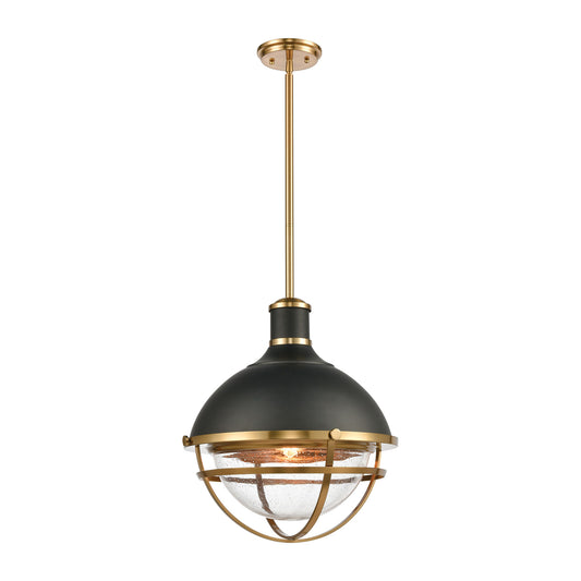 Jenna 1-Light Pendant Satin Brass with Seedy Glass by ELK Lighting | Modishstore | Pendant Lamps