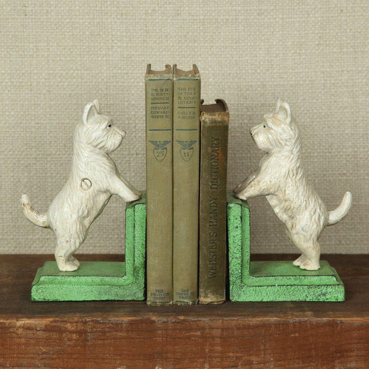 HomArt Standing Westie Bookend - Cast Iron - White - Feature Image | Modishstore | Bookends