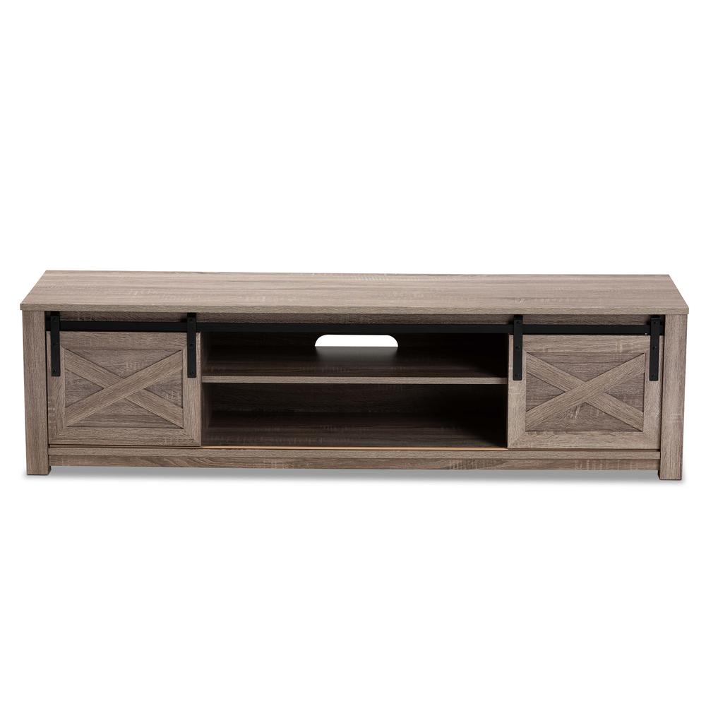 Baxton Studio Bruna Modern And Contemporary Farmhouse White-Washed Oak Finished Tv Stand | TV Stands | Modishstore - 3
