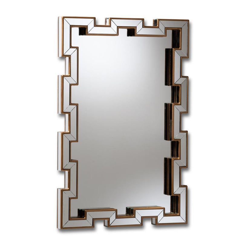 Baxton Studio Tanis Modern and Contemporary Glam Bronze Finished Rectangular Accent Wall Mirror | Mirrors | Modishstore