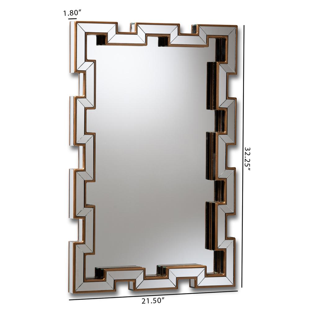 Baxton Studio Tanis Modern and Contemporary Glam Bronze Finished Rectangular Accent Wall Mirror | Mirrors | Modishstore - 3