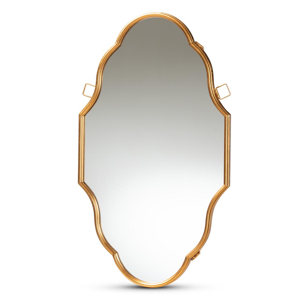 Baxton Studio Dennis Vintage Antique Gold Finished Accent Wall Mirror | Mirrors | Modishstore - 2