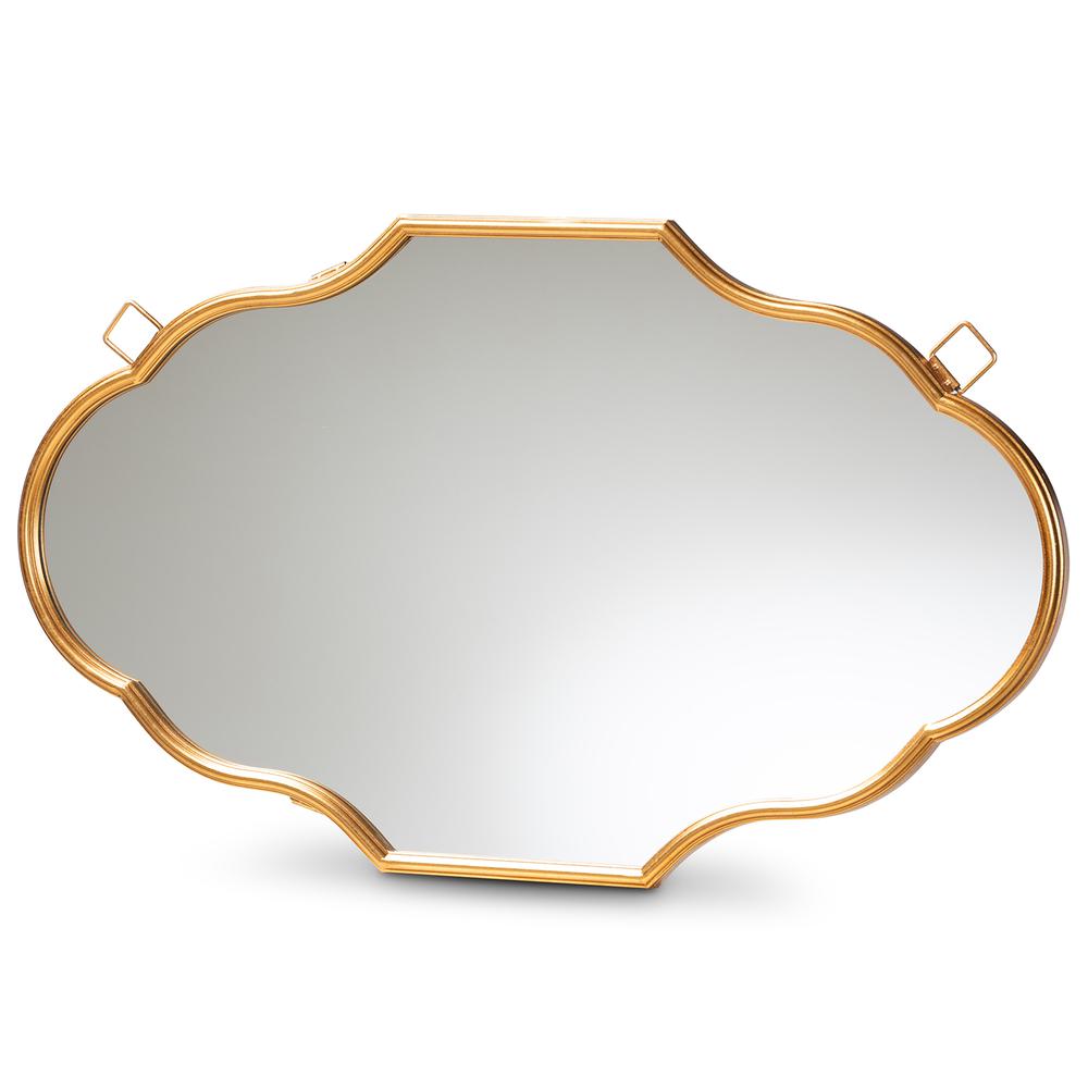 Baxton Studio Dennis Vintage Antique Gold Finished Accent Wall Mirror | Mirrors | Modishstore - 3