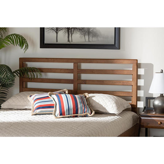 Baxton Studio Akemi Modern and Contemporary Ash Walnut Finished Wood Full Size Headboard | Headboards | Modishstore