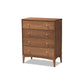 Baxton Studio Landis Mid-Century Modern Ash Walnut Finished Wood 4-Drawer Chest | Drawers | Modishstore