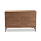 Baxton Studio Landis Mid-Century Modern Ash Walnut Finished Wood 6-Drawer Dresser | Dressers | Modishstore - 3