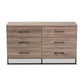 Baxton Studio Daxton Modern and Contemporary Rustic Oak Finished Wood 6-Drawer Dresser | Dressers | Modishstore - 4
