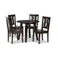 Baxton Studio Anesa Modern and Contemporary Transitional Dark Brown Finished Wood 5-Piece Dining Set | Dining Sets | Modishstore