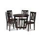Baxton Studio Elodia Modern and Contemporary Transitional Dark Brown Finished Wood 5-Piece Dining Set | Dining Sets | Modishstore