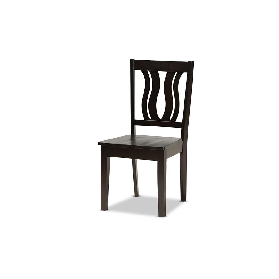 Baxton Studio Noelia Modern and Contemporary Transitional Dark Brown Finished Wood 5-Piece Dining Set | Dining Sets | Modishstore - 2