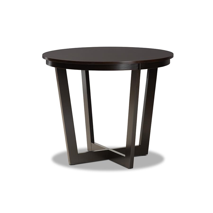 Baxton Studio Elodia Modern and Contemporary Transitional Two-Tone Dark Brown and Walnut Brown Finished Wood 5-Piece Dining Set | Dining Sets | Modishstore - 3