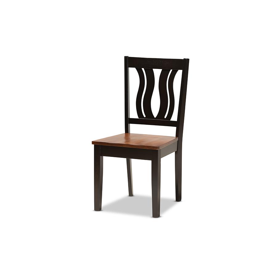 Baxton Studio Noelia Modern and Contemporary Transitional Two-Tone Dark Brown and Walnut Brown Finished Wood 5-Piece Dining Set | Dining Sets | Modishstore - 2