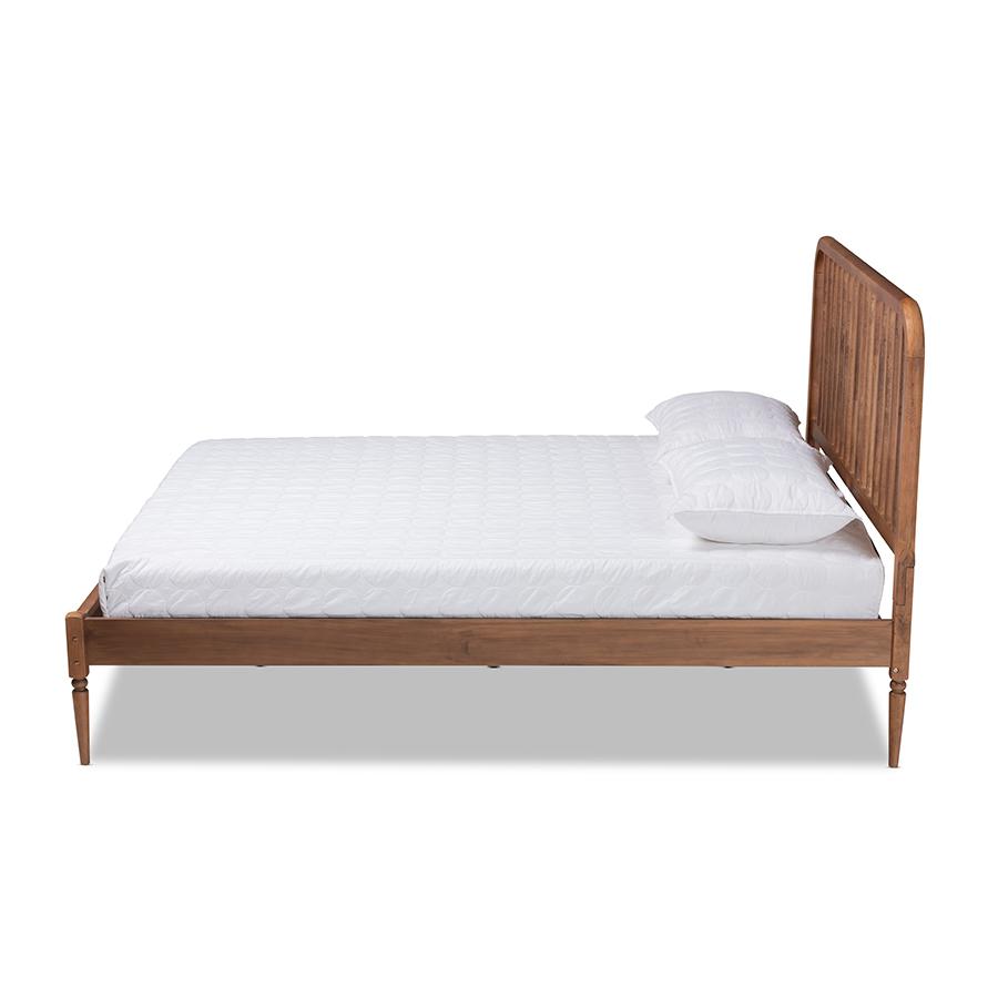 Baxton Studio Neilan Modern and Contemporary Walnut Brown Finished Wood Full Size Platform Bed | Beds | Modishstore - 2