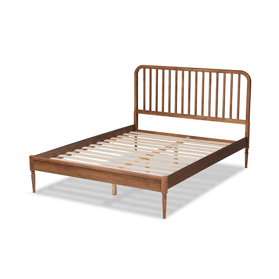 Baxton Studio Neilan Modern and Contemporary Walnut Brown Finished Wood Full Size Platform Bed | Beds | Modishstore - 3