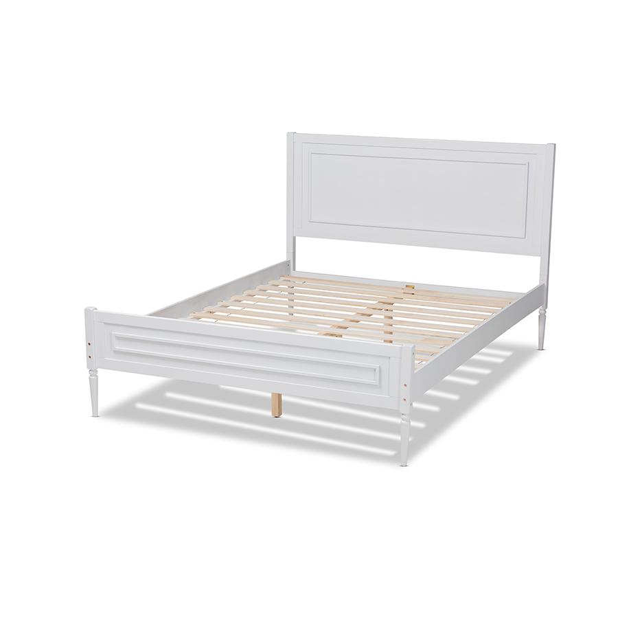 Baxton Studio Daniella Modern and Contemporary White Finished Wood Full Size Platform Bed | Beds | Modishstore - 3
