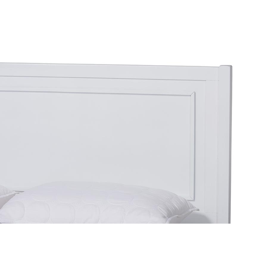 Baxton Studio Daniella Modern and Contemporary White Finished Wood Full Size Platform Bed | Beds | Modishstore - 4