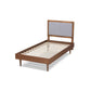 Baxton Studio Tasha Mid-Century Modern Light Grey Fabric Upholstered and Walnut brown Finished Wood Twin Size Platform Bed | Beds | Modishstore - 4