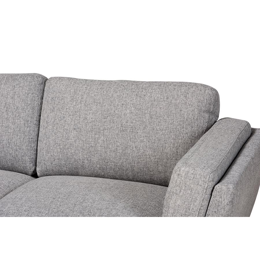 Baxton Studio Mirian Modern and Contemporary Grey Fabric Upholstered Sectional Sofa with Left Facing Chaise | Sofas | Modishstore - 4
