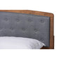 Baxton Studio Ratana Mid-Century Modern Transitional Grey Fabric Upholstered and Walnut Brown Finished Wood Full Size Platform Bed | Beds | Modishstore - 4