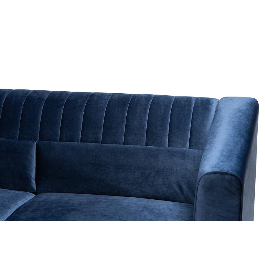 Baxton Studio Morton Mid-Century Modern Wood Sectional Sofa with Left Facing Chaise | Sofas | Modishstore - 6