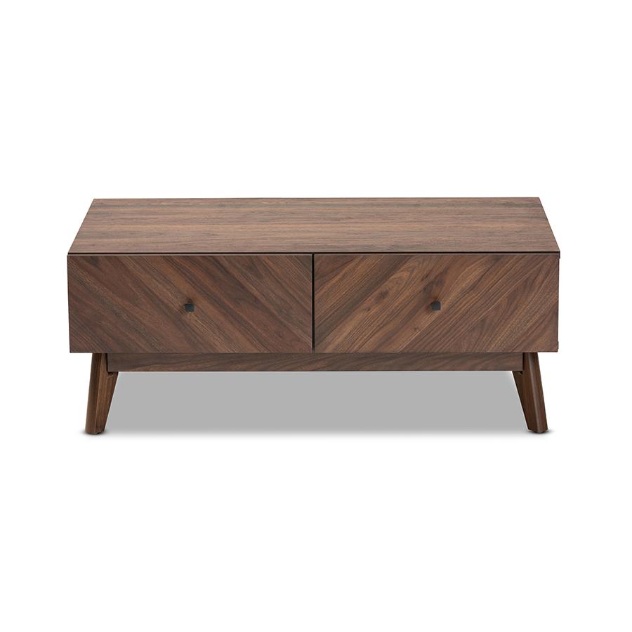Baxton Studio Hartman Mid-Century Modern Walnut Brown Finished Wood Coffee Table | Coffee Tables | Modishstore - 3