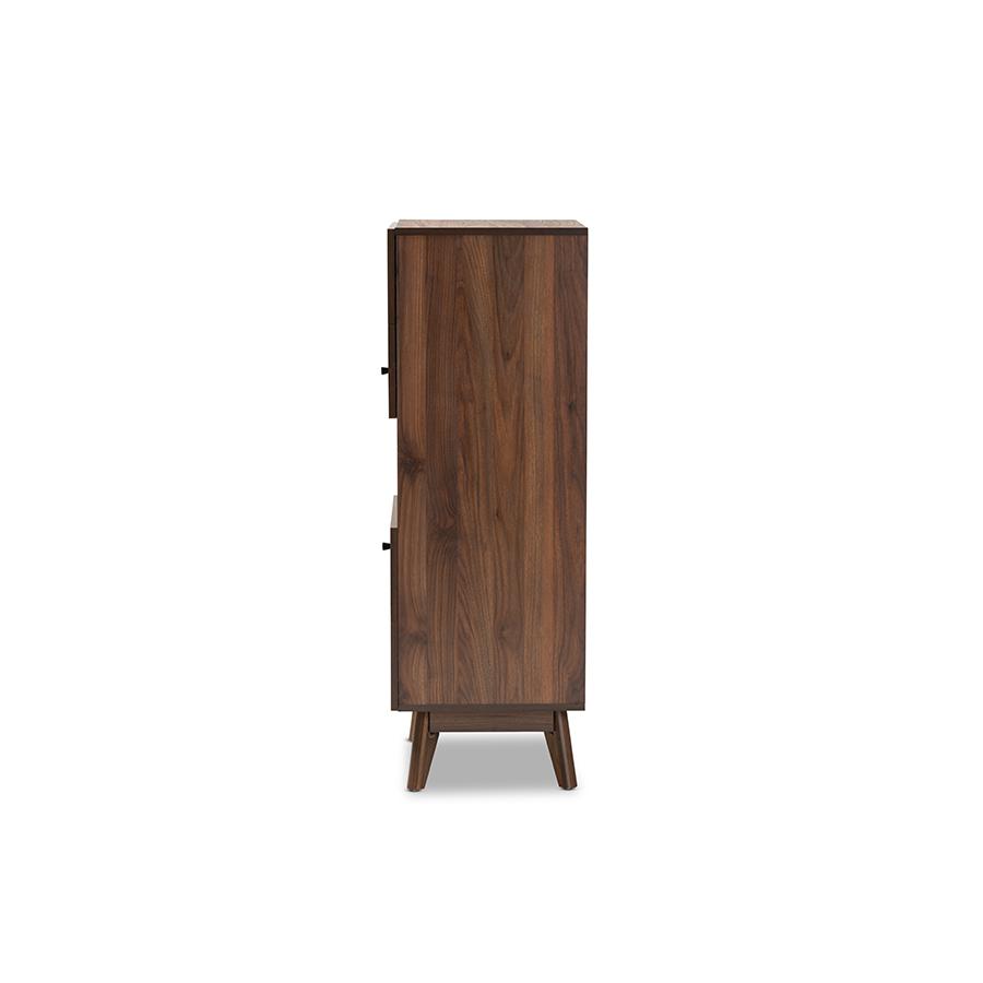 Baxton Studio Hartman Mid-Century Modern Walnut Brown Finished Wood Storage Cabinet | Cabinets | Modishstore - 4