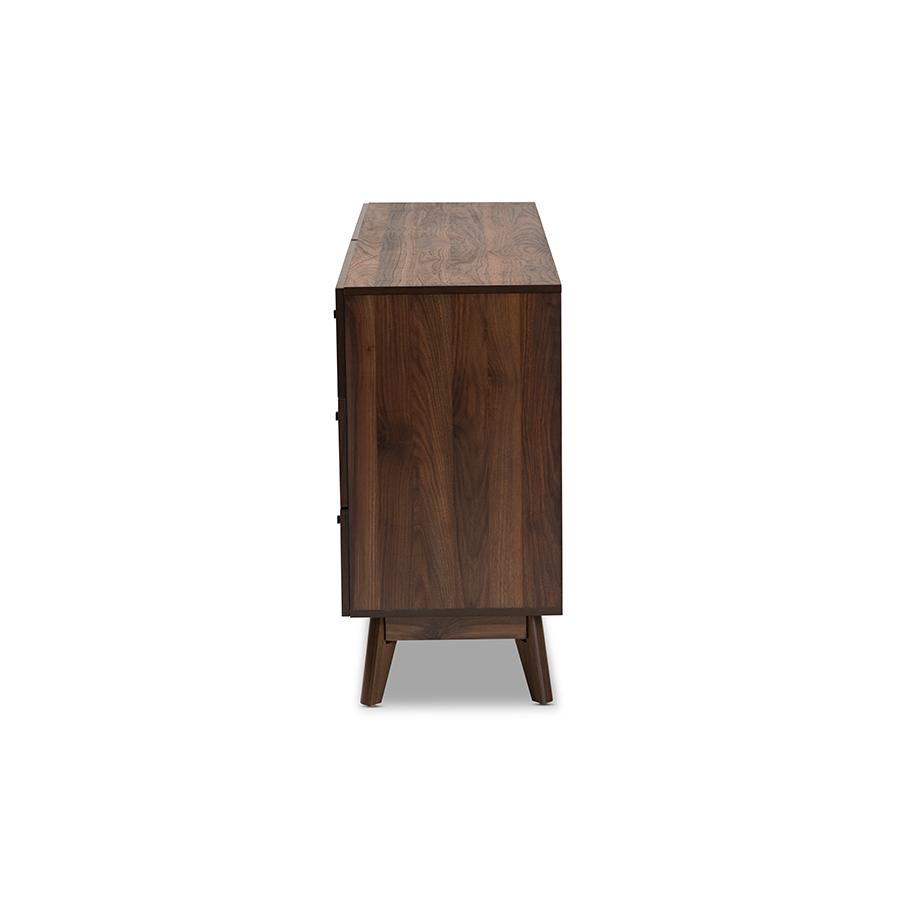 Baxton Studio Hartman Mid-Century Modern Walnut Brown Finished Wood 6-Drawer Dresser | Dressers | Modishstore - 4