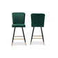 Baxton Studio Preston Modern Luxe and Glam Green Velvet Fabric Upholstered and Two-Tone Black and Gold Finished Metal 2-Piece Bar Stool Set | Bar Stools | Modishstore - 2