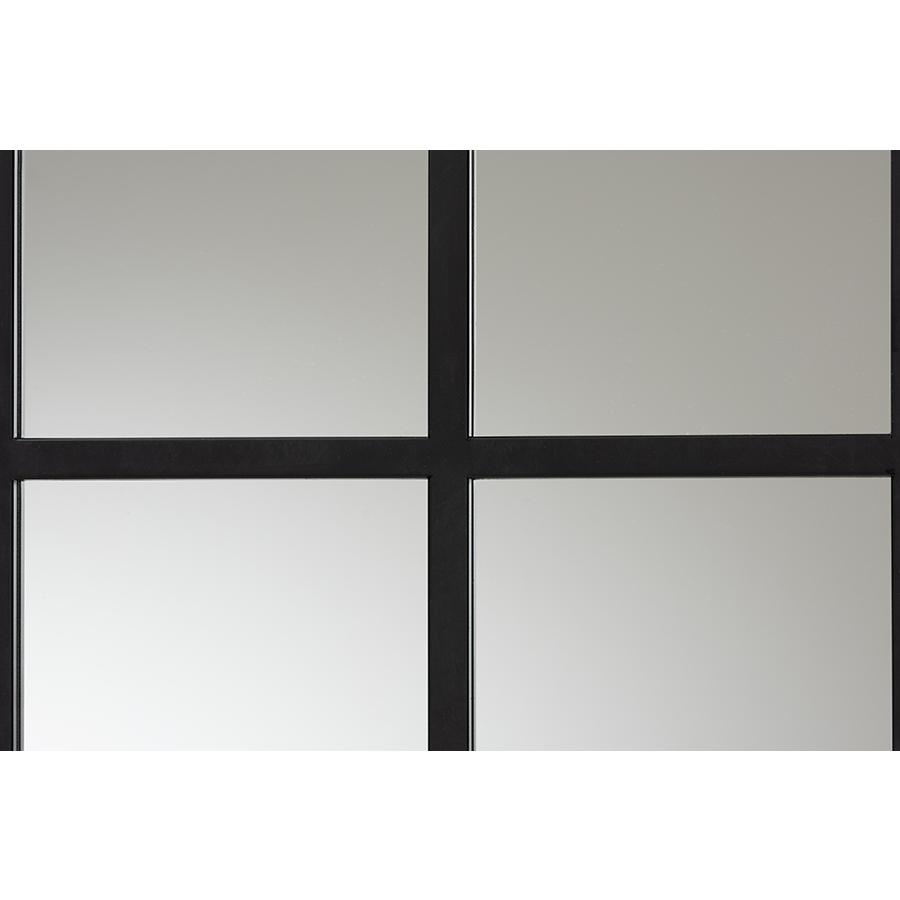 Baxton Studio Barrington Modern and Contemporary Black Finished Metal Accent Wall Mirror | Mirrors | Modishstore - 3