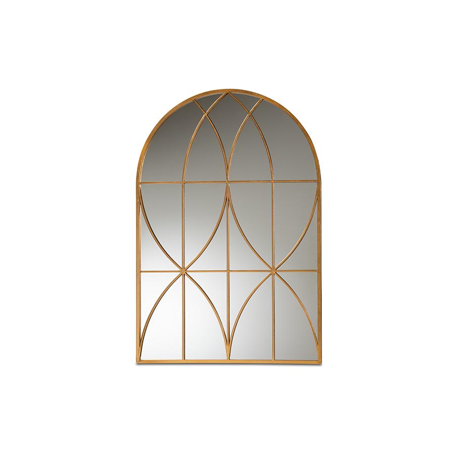 Baxton Studio Celerina Modern and Contemporary Gold Finished Metal Accent Wall Mirror | Mirrors | Modishstore - 2