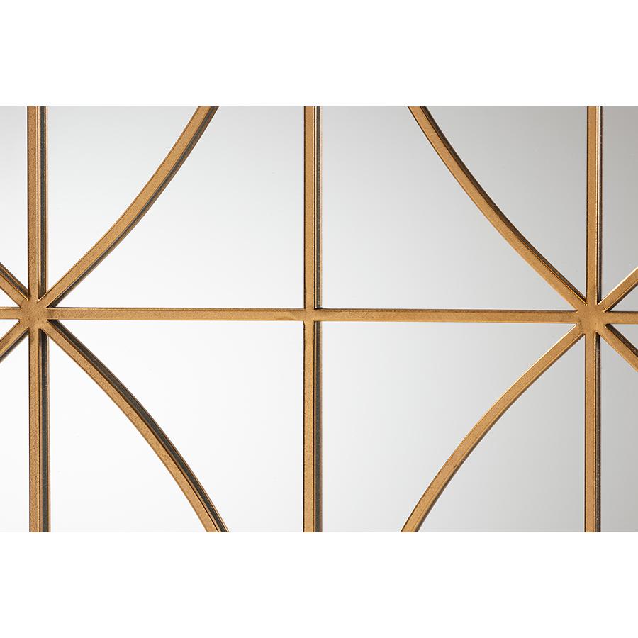Baxton Studio Celerina Modern and Contemporary Gold Finished Metal Accent Wall Mirror | Mirrors | Modishstore - 3
