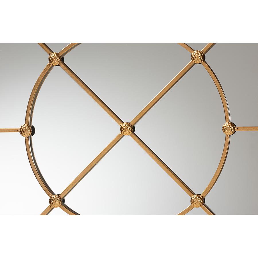 Baxton Studio Ohara Modern and Contemporary Gold Finished Metal Accent Wall Mirror | Mirrors | Modishstore - 3