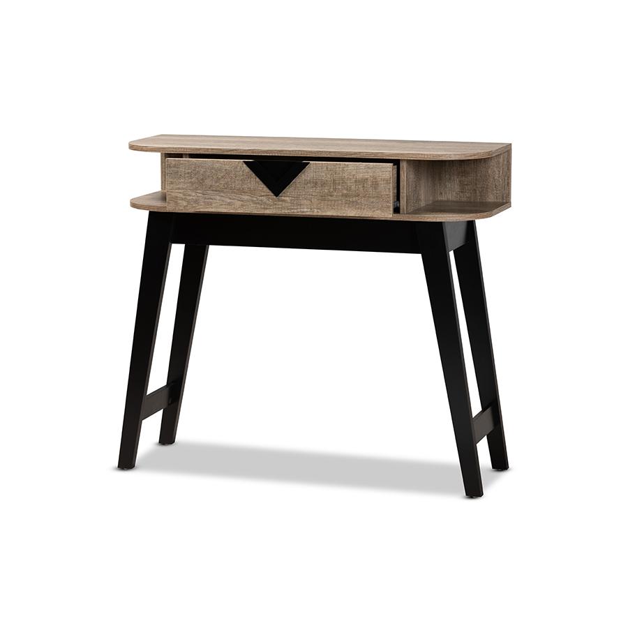 Baxton Studio Wales Modern and Contemporary Light Brown Finished Wood 1-Drawer Console Table | Console Tables | Modishstore - 3