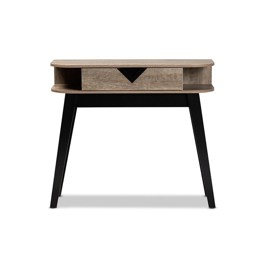 Baxton Studio Wales Modern and Contemporary Light Brown Finished Wood 1-Drawer Console Table | Console Tables | Modishstore - 4