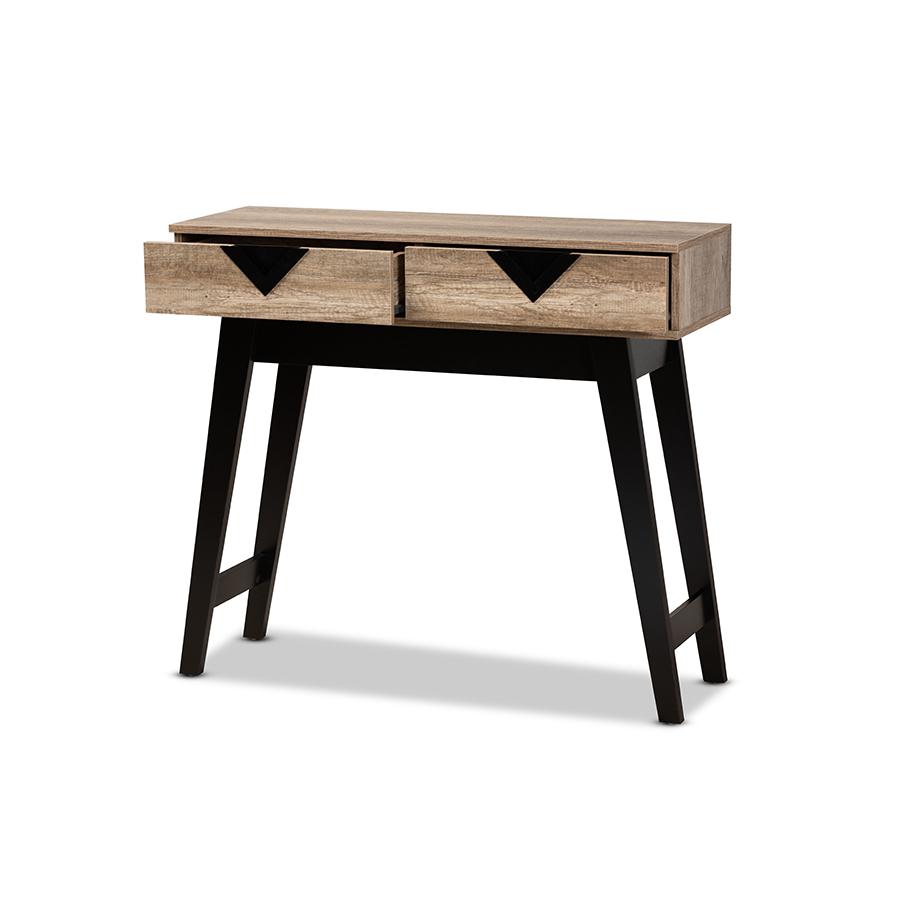 Baxton Studio Wales Modern and Contemporary Light Brown Finished Wood 2-Drawer Console Table | Console Tables | Modishstore - 3