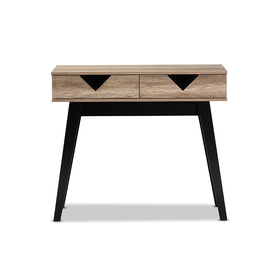 Baxton Studio Wales Modern and Contemporary Light Brown Finished Wood 2-Drawer Console Table | Console Tables | Modishstore - 4