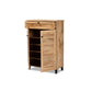 Baxton Studio Coolidge Modern and Contemporary Oak Brown Finished Wood 5-Shelf Shoe Storage Cabinet | Cabinets | Modishstore - 3