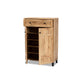 Baxton Studio Glidden Modern and Contemporary Oak Brown Finished Wood 1-Drawer Shoe Storage Cabinet | Cabinets | Modishstore - 3