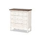 Baxton Studio Levron Classic and Traditional Two-Tone Walnut Brown and Antique White Finished Wood 5-Drawer Storage Cabinet | Drawers | Modishstore - 2