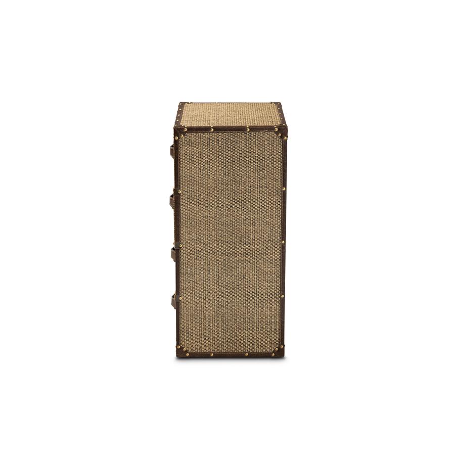 Baxton Studio Owen Mid-Century Modern Brown Fabric Upholstered 4-Drawer Accent Storage Cabinet | Cabinets | Modishstore - 4
