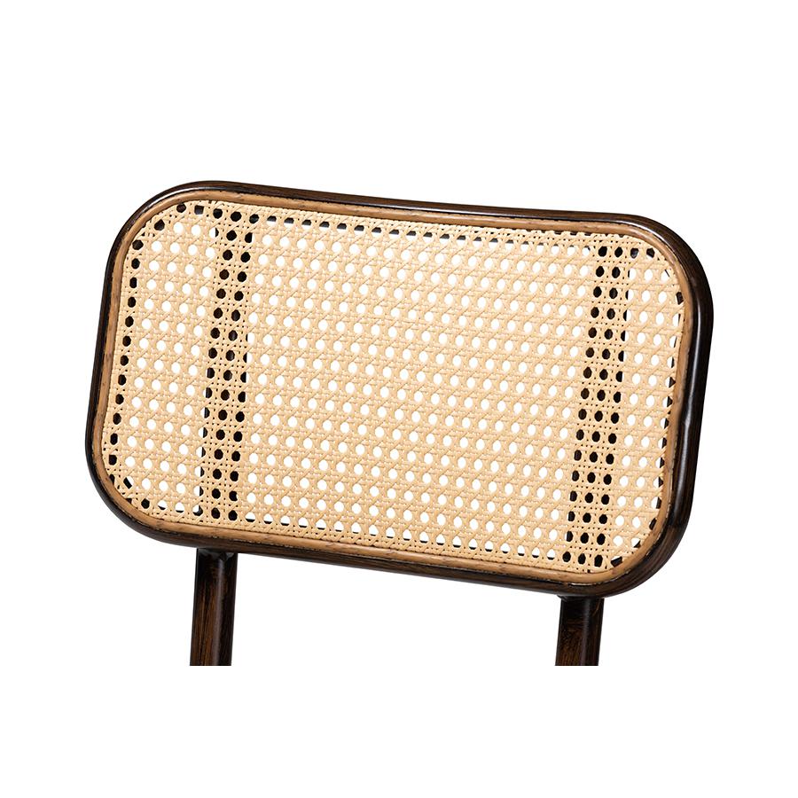 Baxton Studio Ivora Modern Bohemian Natural Brown Rattan 2-Piece Dining Chair Set | Dining Chairs | Modishstore - 4